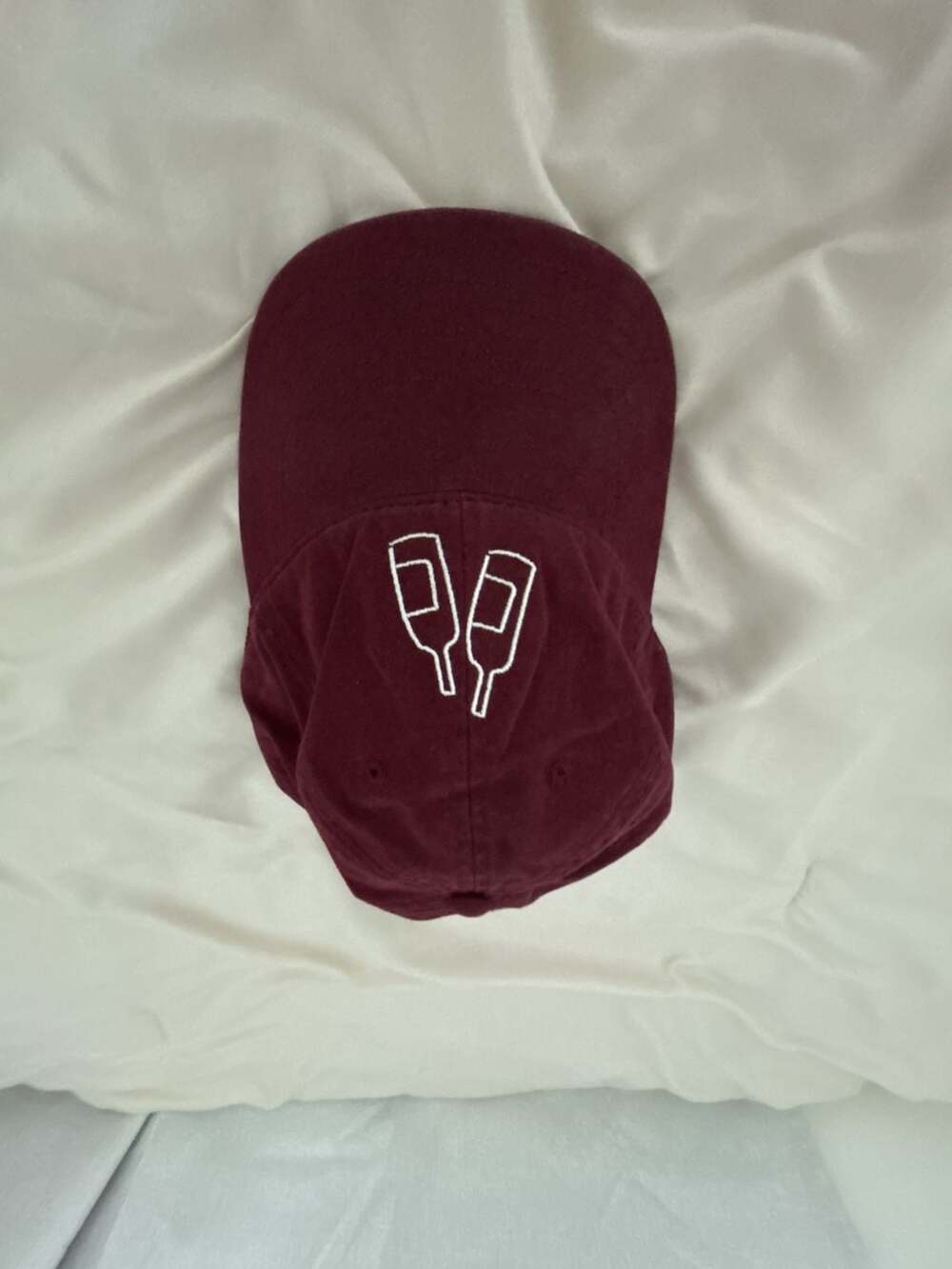 Otto Cap 18-772 Maroon Dad Hat with Embroidered Wine Bottles